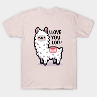 LLove you Lots - Cute Funny Kawaii Llama T-Shirt